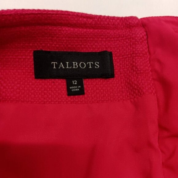 Talbots Womens Skirt Size 12 Pink Tweed Pencil Style Fully Lined Back Zip GUC - Picture 7 of 8